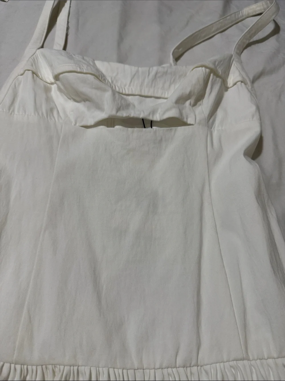 Zara Cream Mini Dress with Front Cutout - Picture 5 of 9